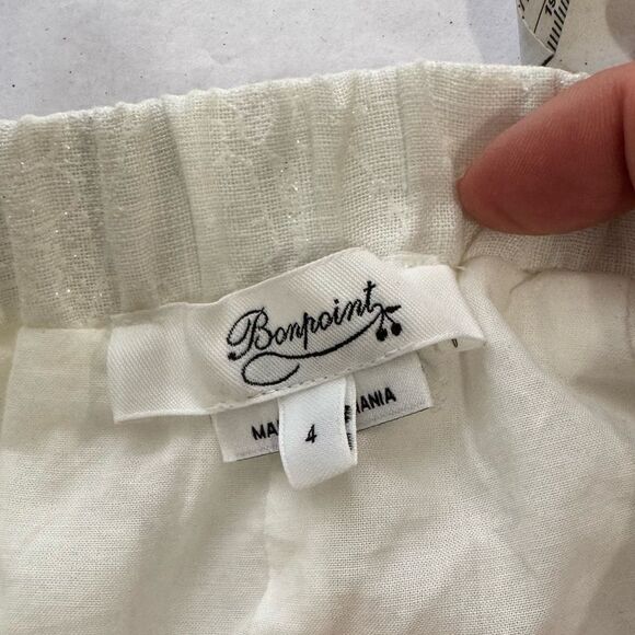 Bonpoint Jupe Gonna Rock Ruffle High Low Metallic Floral Linen Skirt - Picture 5 of 6